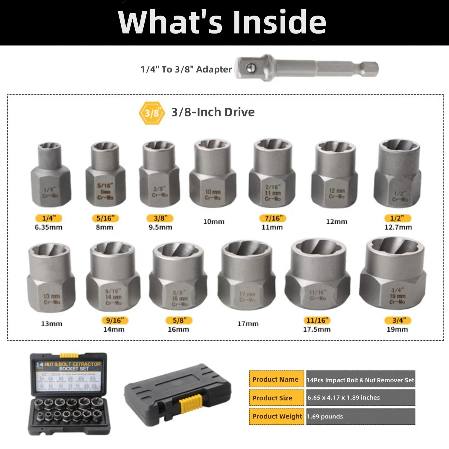14 Pcs Nut Extractor Socket Set – RAYSDEX.NET