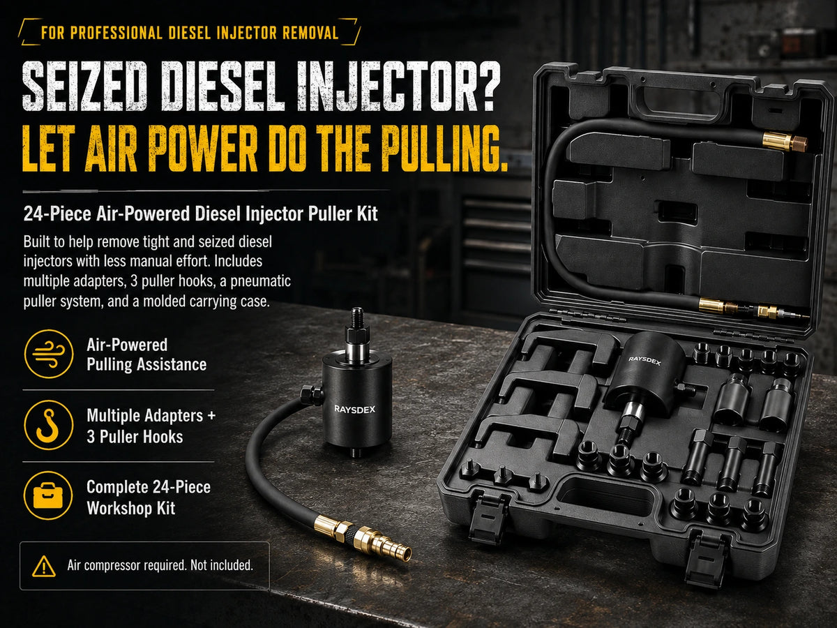 RAYSDEX 24-piece air-powered diesel injector puller kit