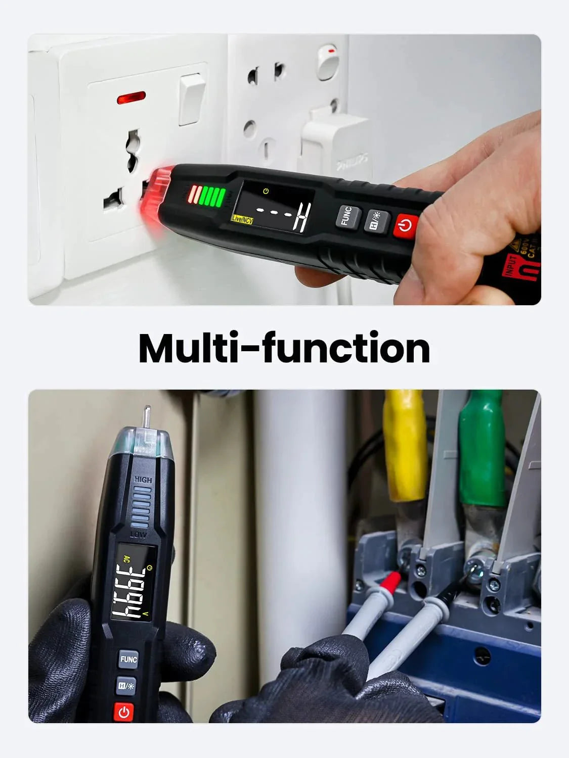 Raydexlights Multimeter RD122 Voltage Tester Non-Contact Voltage Tester DC/AC | Raysdex ...