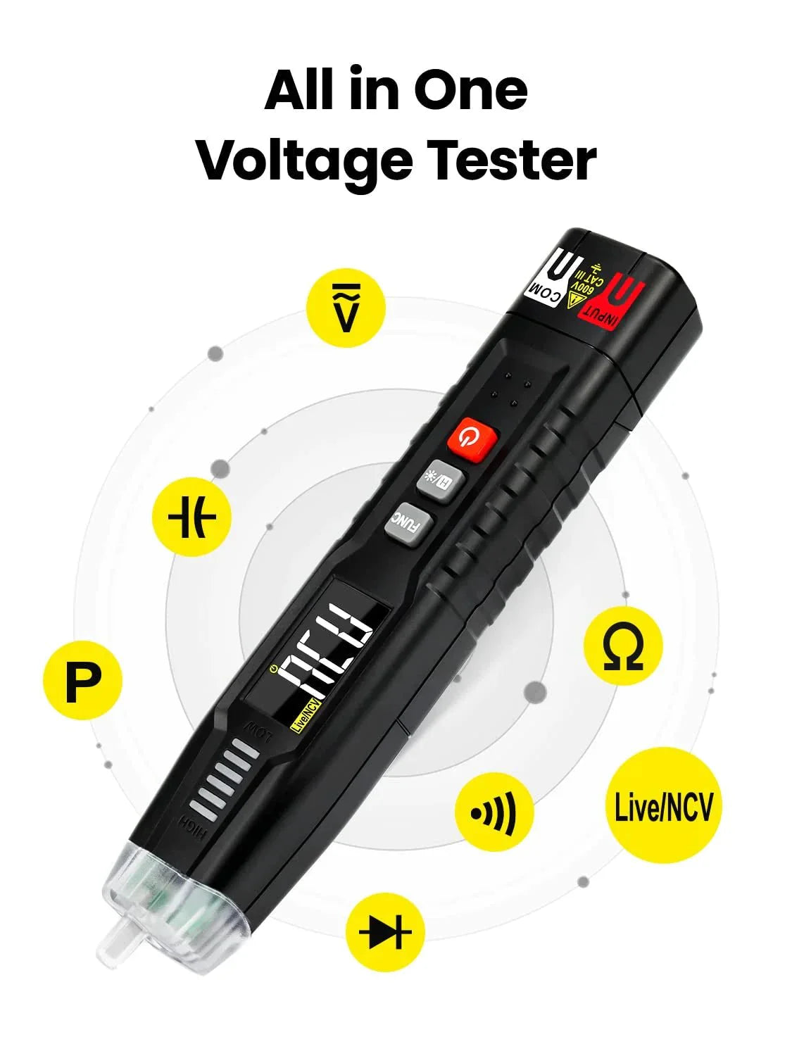 Raydexlights Multimeter RD122 Voltage Tester Non-Contact Voltage Tester DC/AC | Raysdex ...